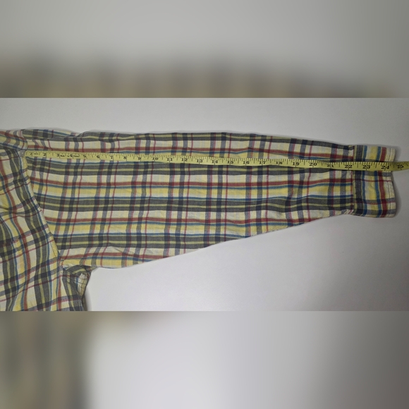 Eddie Bauer Mens Large Long Sleeve Button Up Plaid Yellow, Red, Blue - Picture 13 of 15